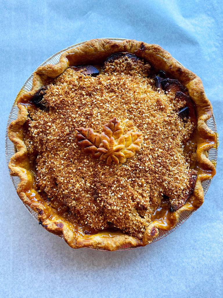 Tahini Apple Sesame Crumb Pie