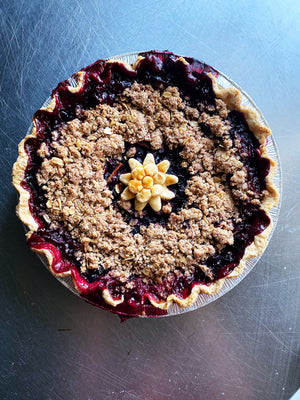 Gluten Free Peach Blueberry Crumble Pie