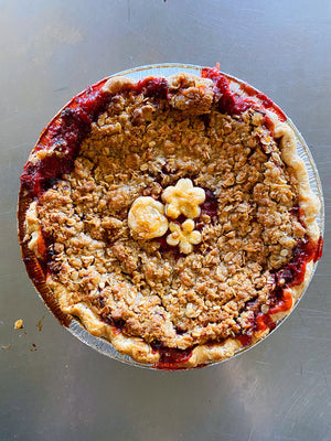 Strawberry Coconut Streusel Pie