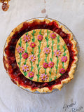 Gluten Free Hand Painted Strawberry Rhubarb Pie
