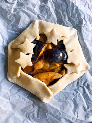 Brown Sugar Whiskey Plum Galette
