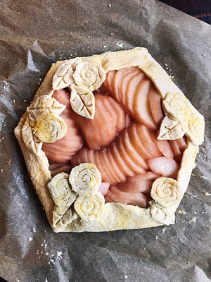 Rosé Poached Pear Galette