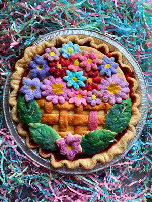 Hand Painted Strawberry Rhubarb Pie