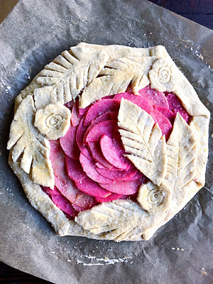 Pink Apple and Walnut Frangipane Galette