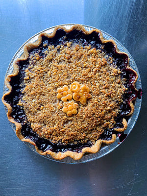 Maple Blueberry Pie with Walnut Streusel