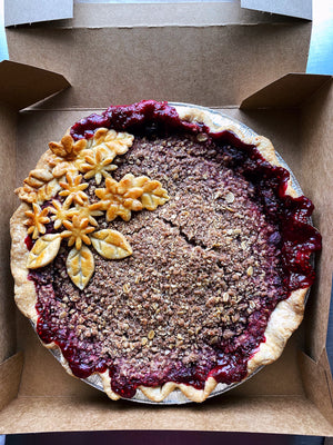 Raspberry Nut Crumble Pie