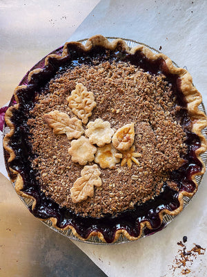 Apple Blueberry Crumble Pie
