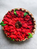 Flower Strawberry Rhubarb Pie