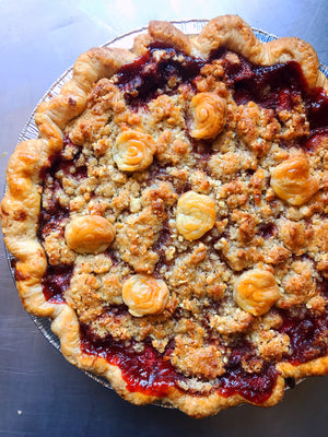 Brown Sugar Strawberry Pie with Almond Streusel