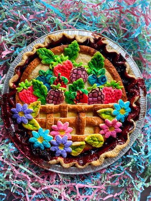 Hand Painted Mixed Berry Pie
