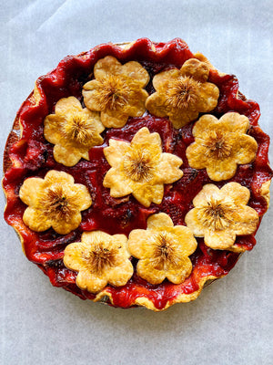 Edible Flower Strawberry Pie
