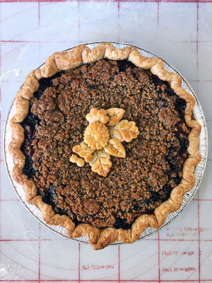 Spiced Black and Blue Streusel Pie