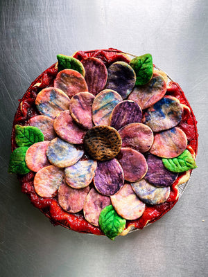 Flower Strawberry Rhubarb Pie