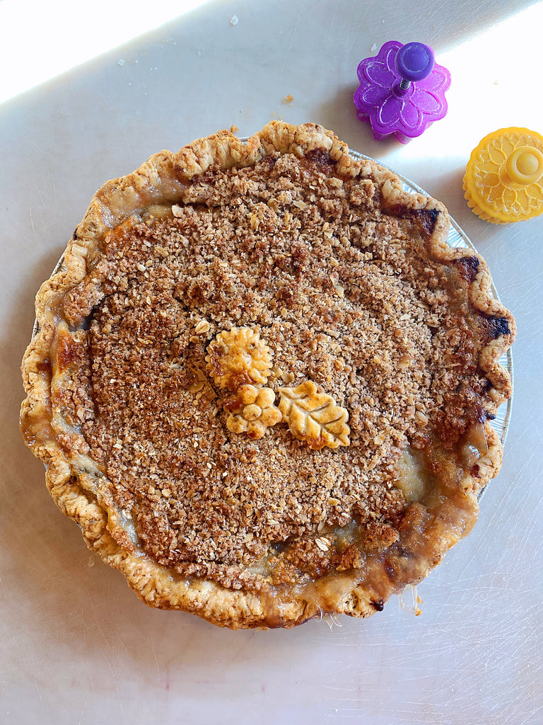Brown Butter Pear Crumble Pie