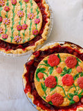 Hand Painted Strawberry Rhubarb Pie