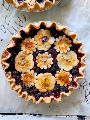 Gluten Free Edible Flower Berry Pie