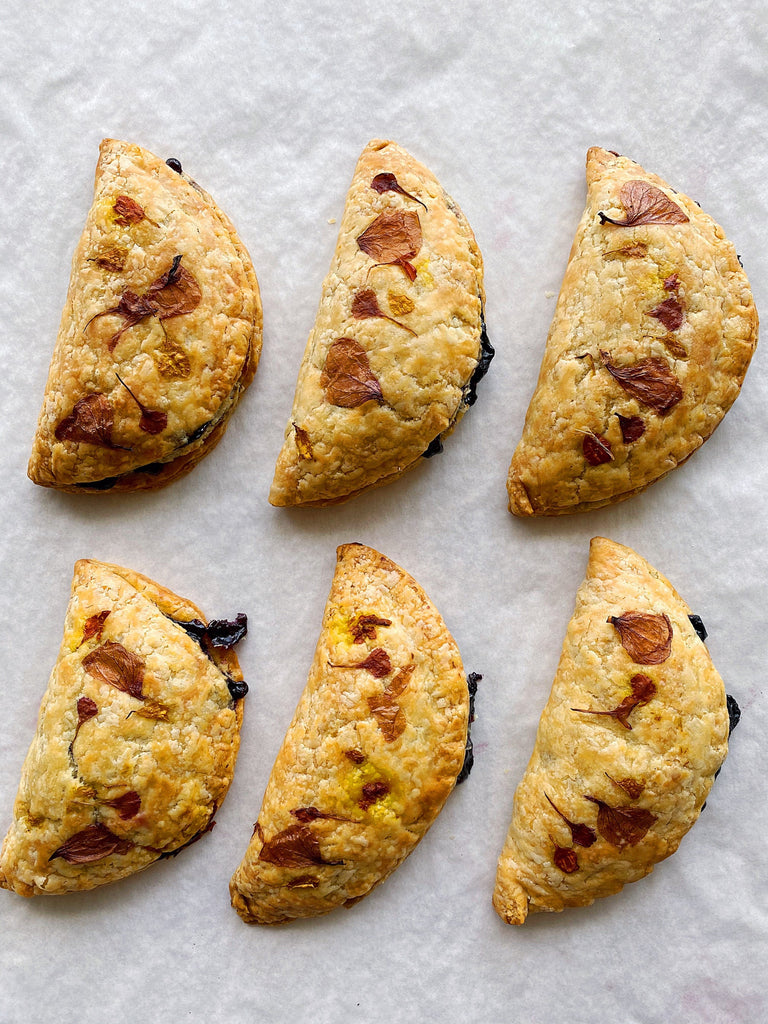 6 Berry Hand Pies with Edible Flowers