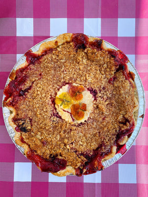 Apricot Blackberry Crumble Pie