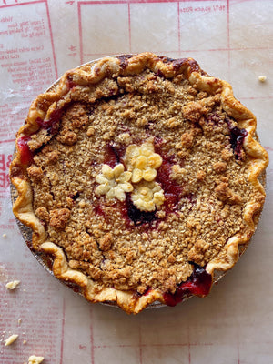 Apple Plum Crumble Pie