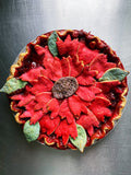 Flower Strawberry Rhubarb Pie