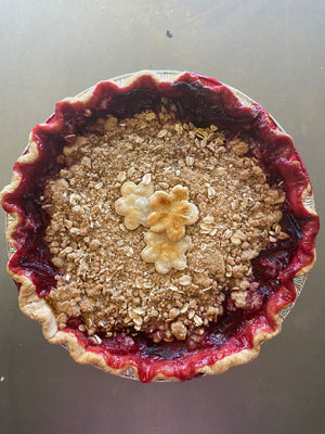 Brown Sugar Plum Crumble Pie