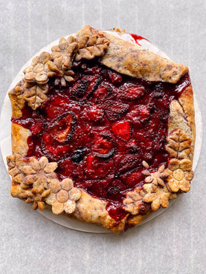 Strawberry Blueberry Galette with Blueberry Crust