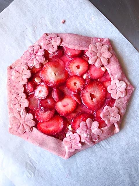 Strawberry Raspberry Galette with White Chocolate
